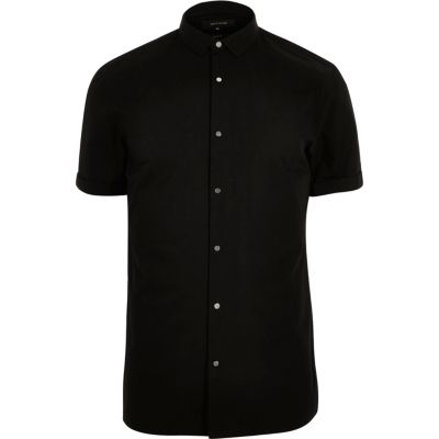 Black popper slim fit shirt